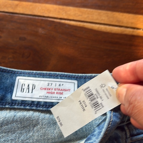 GAP Blue Cheeky Straight High Rise Jeans - Picture 2 of 4